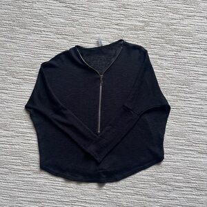 Jolie black mesh quarter zip sweater